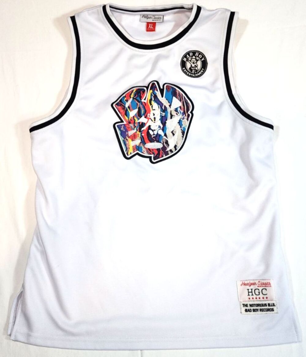 Notorious B.I.G. Jersey Headgear Classics  Men's XL Bad Boy Records RARE *stain*